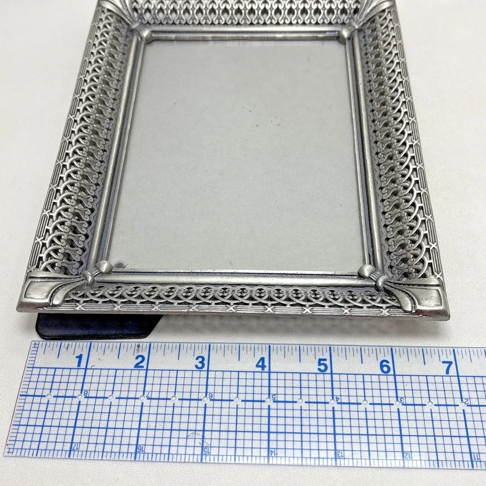 Vintage Pewter Silver Toned Metal Photo Frame 9